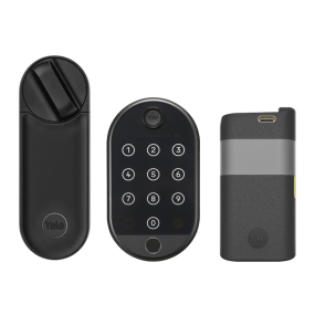Schwarzes Linus® L2, Fingerabdruck-Keypad und Akkupack